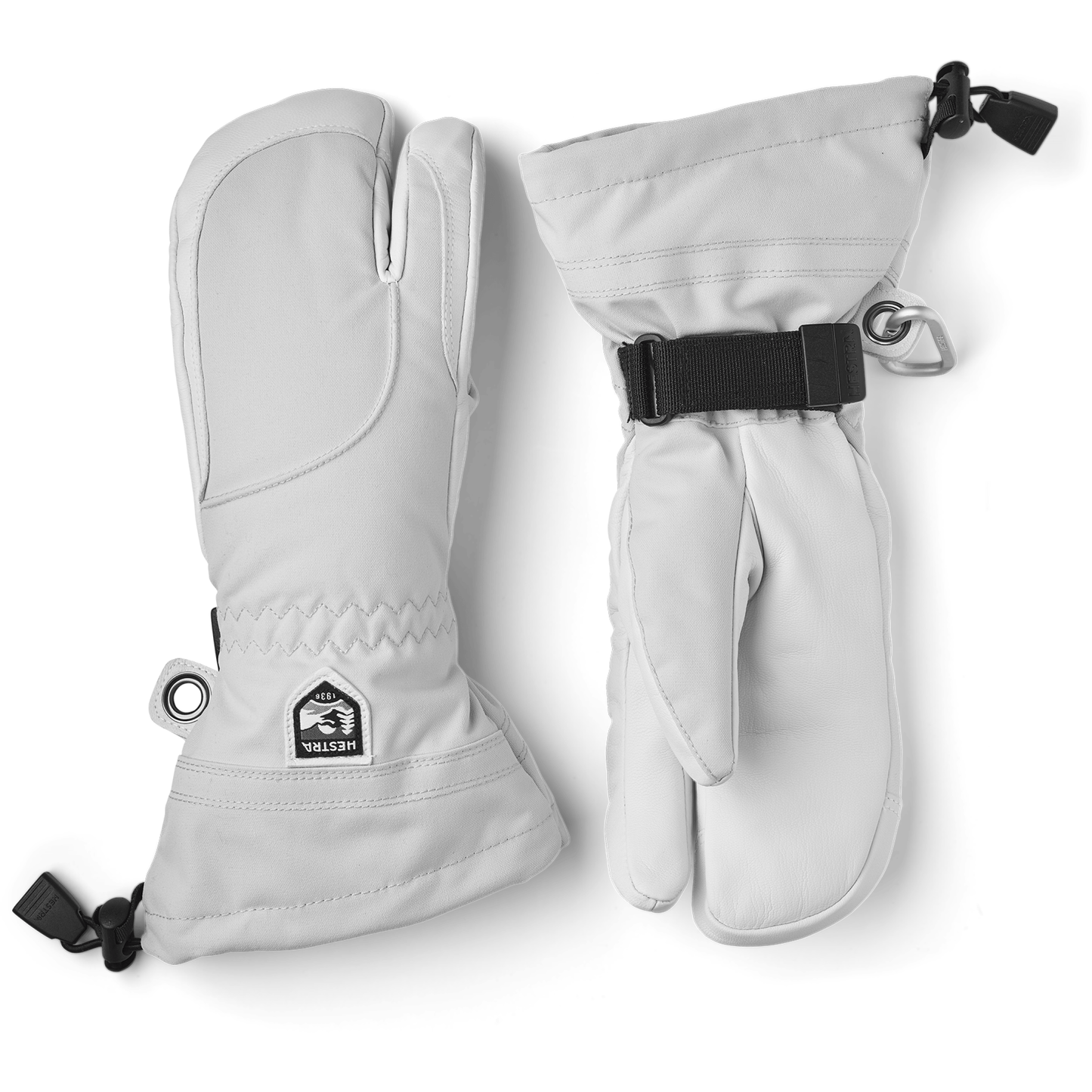 1 Womens Heli 3-Finger Gloves - 5 / Misty Gray/Off White