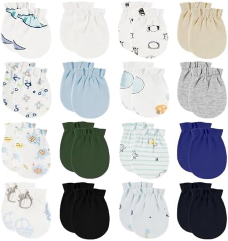 ONESING 16 Pairs Baby Mittens Newborn Mittens No Scratch 0-6 Months Warm Mittens for Newborn Baby Boys Girls