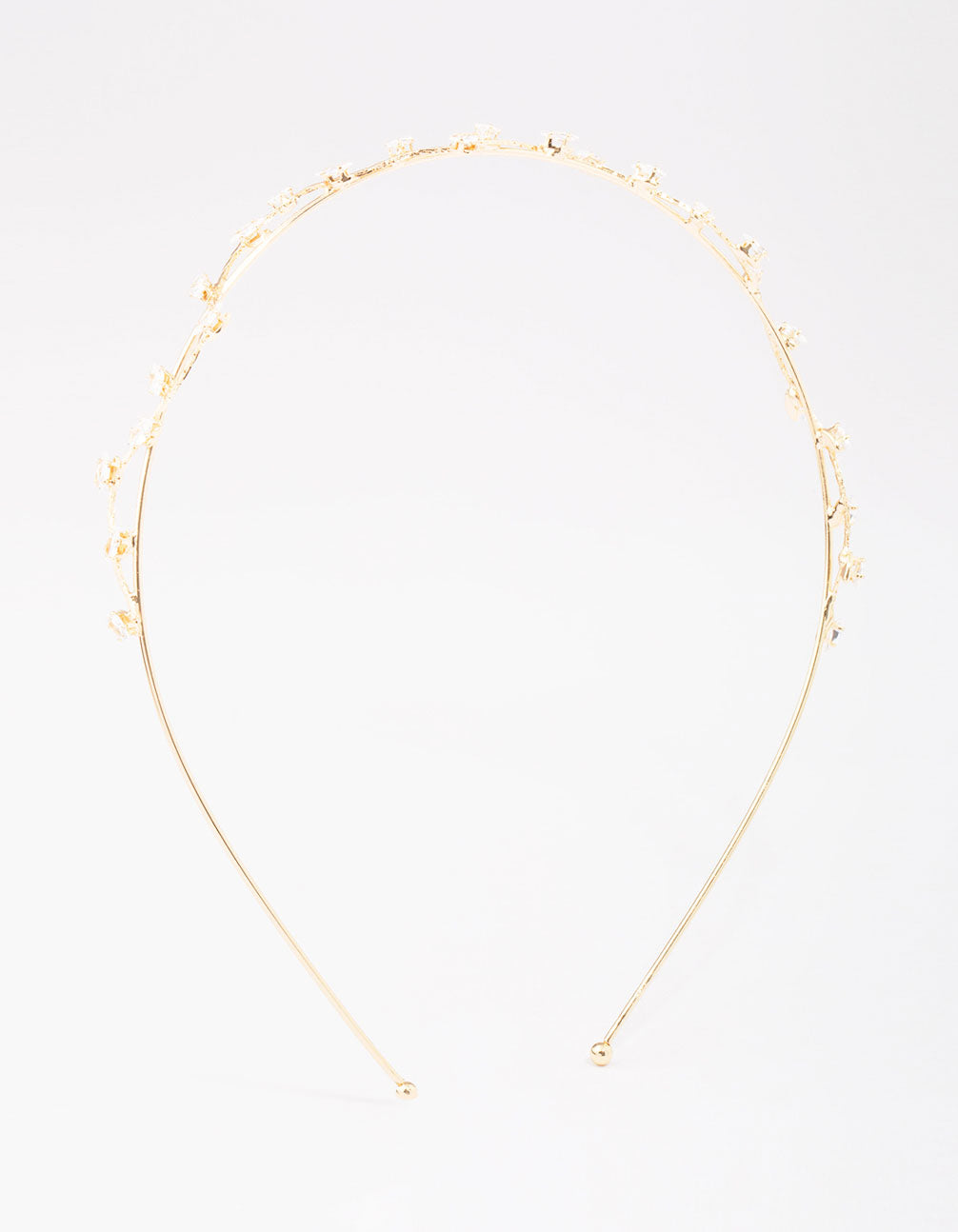 Gold Cubic Zirconia Dainty Vine Headband