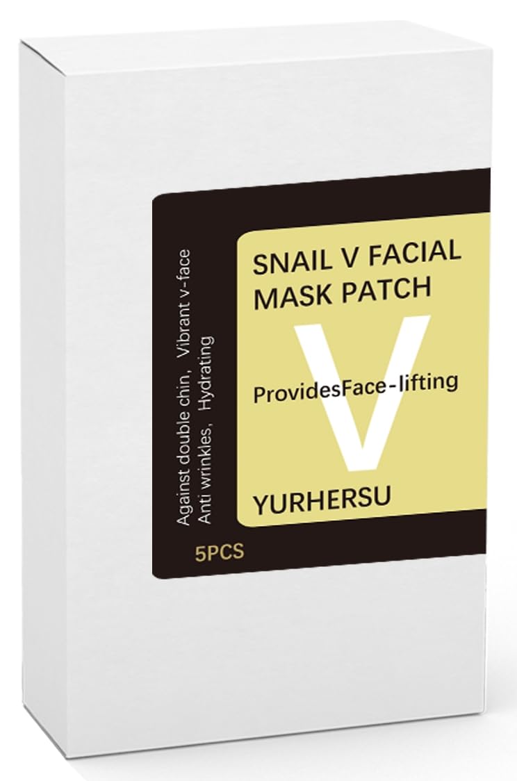 Double Chin Reducer V Line Facial Lifting Mask, Slim Face Patch Belt, Contain Collagen Hyaluronic Acid Aloe Vera, for Women Men Neck Slimmer Loose Sagging Skin Firming Tightening Moisturizing, 5 Pcs
