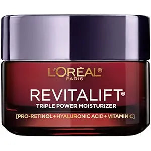 L'Oreal Paris Revitalift Triple Power Anti-Aging Face Moisturizer, Pro Retinol, Hyaluronic Acid & Vitamin C