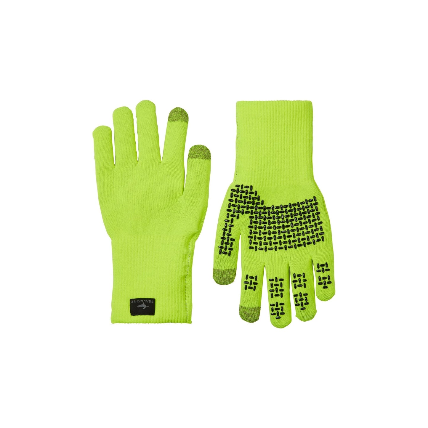 1 Anmer Waterproof All-Weather Ultra Grip Knitted Gloves - Small / Neon Yellow