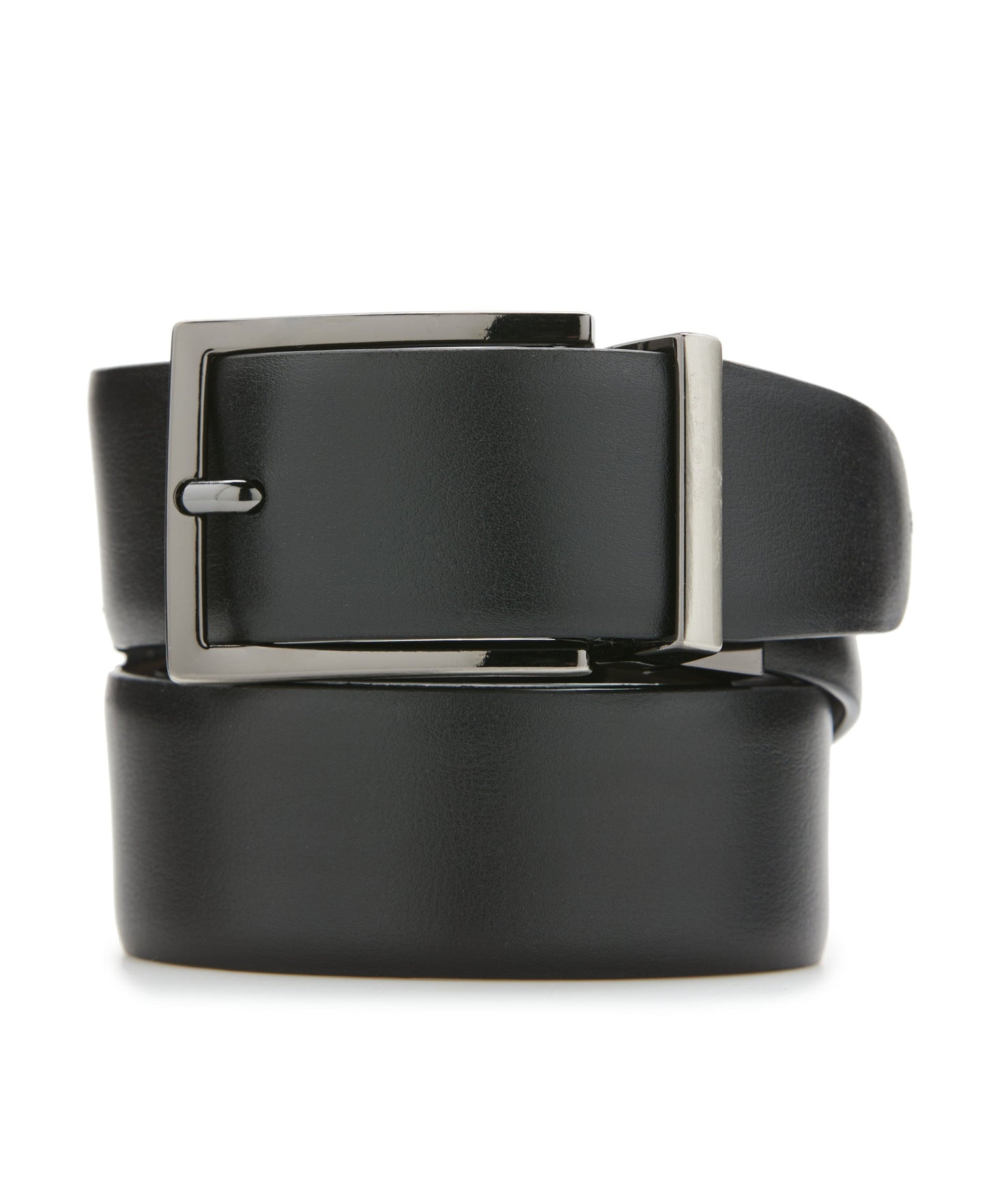 Wavy Black Leather Belt (Blk20)