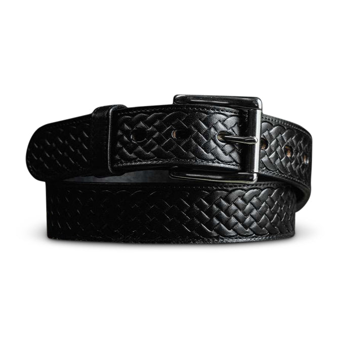 Classic Basket Weave Leather Belt