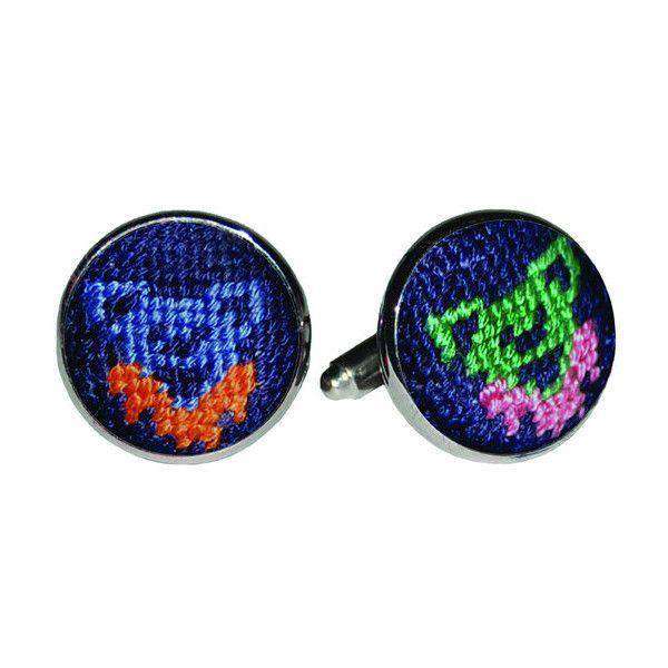 Dancing Bears Needlepoint Cufflinks by Smathers & Branson