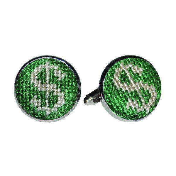Dollar Sign Needlepoint Cufflinks by Smathers & Branson
