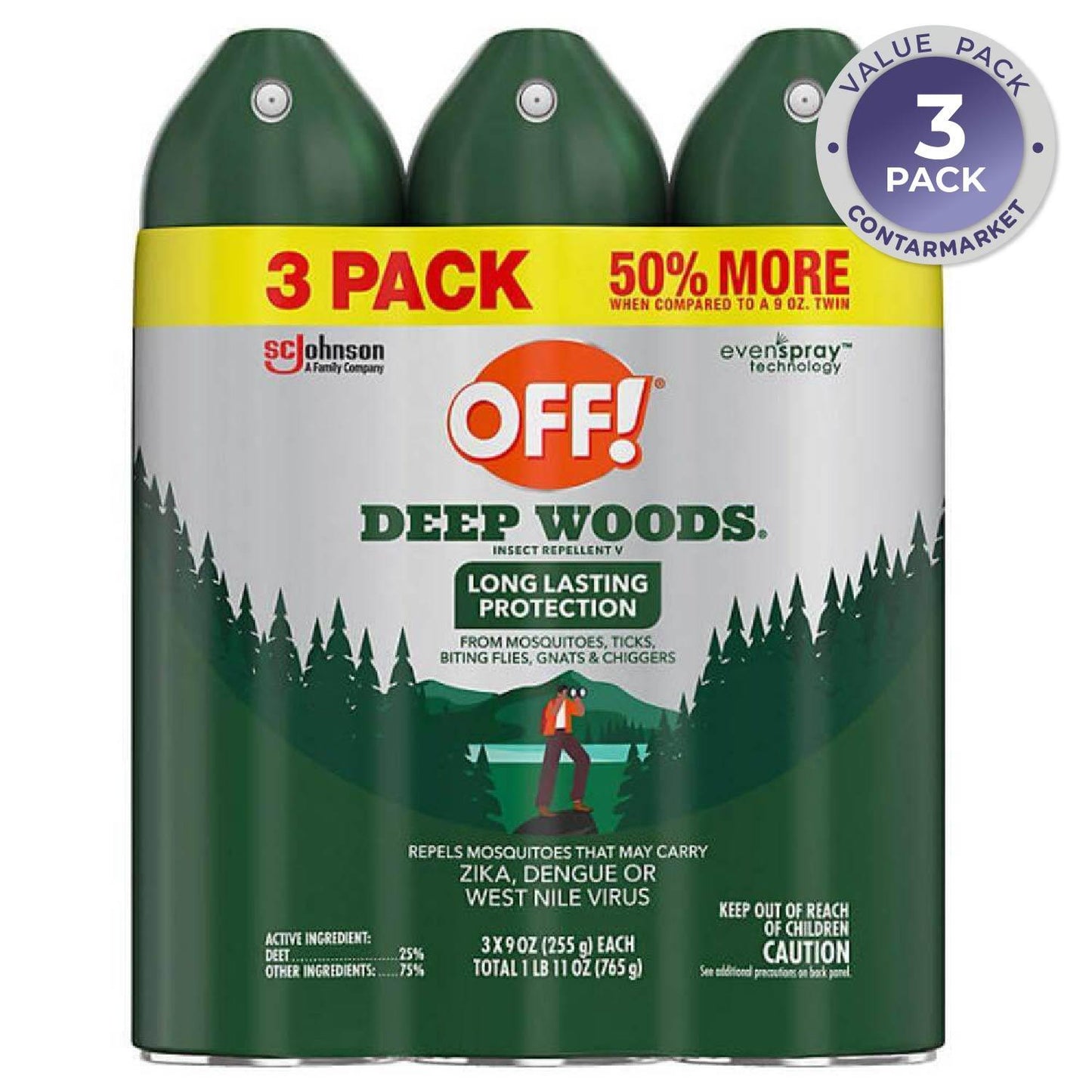 OFF! Deep Woods Insect Repellent - 9 Oz - 3 Pack