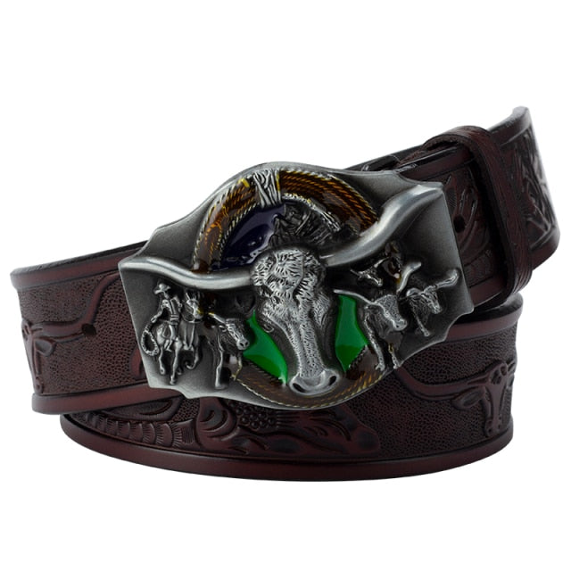 Genuine Leather Cowboy Belt