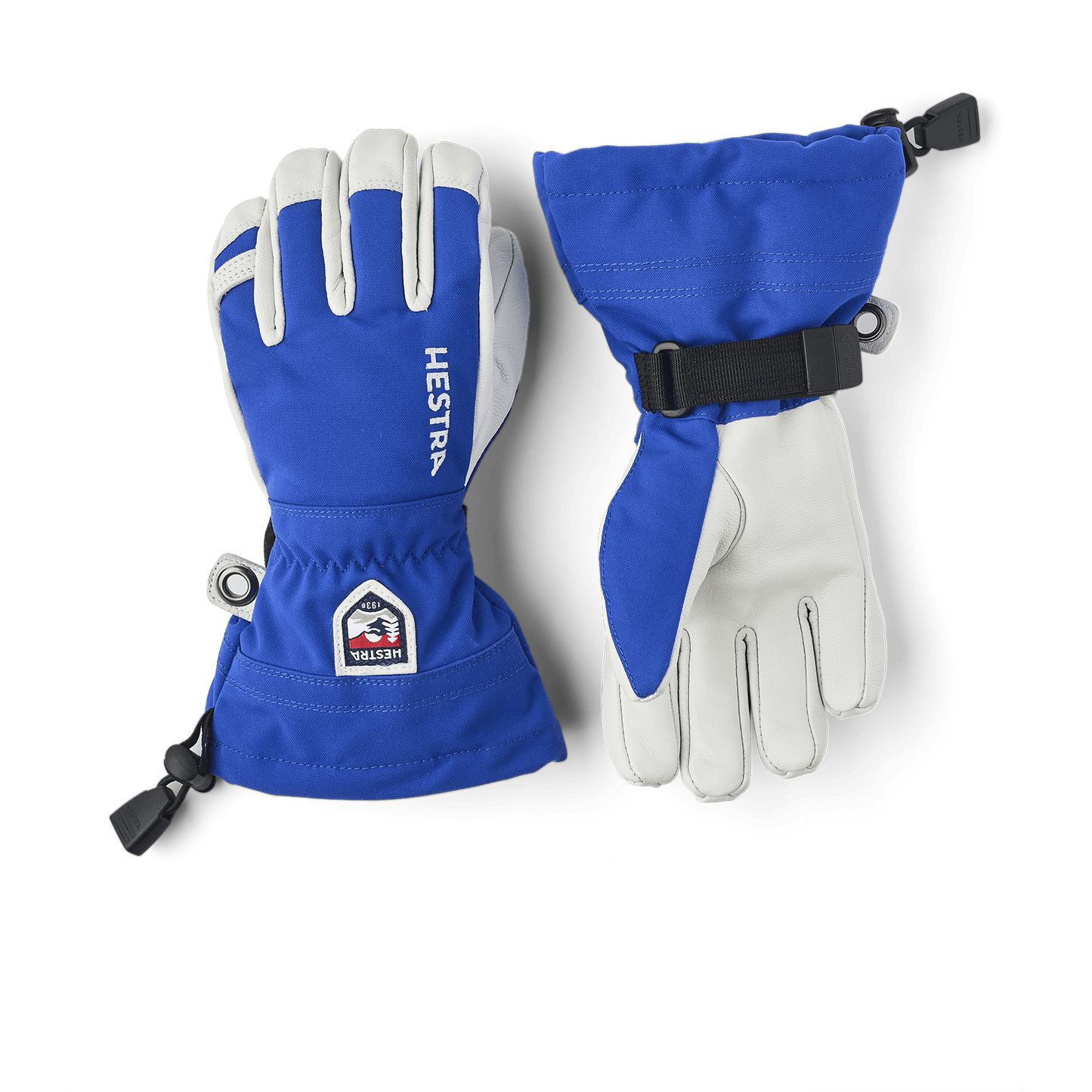 1 Junior Army Leather Heli Ski Gloves  -  3 / Royal Blue