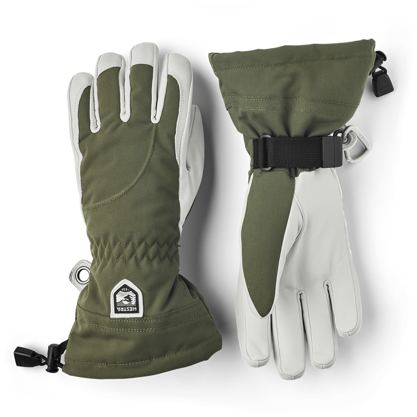 1 Womens Heli Ski Gloves  -  5 / Olive/Off White