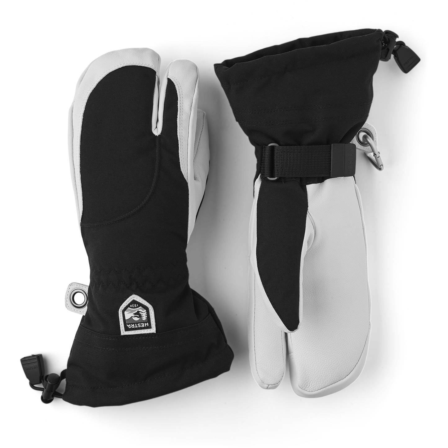 1 Womens Heli 3-Finger Gloves  -  5 / Black/Off White