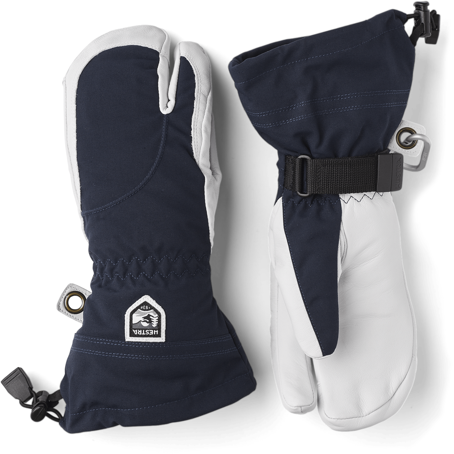 1 Womens Heli 3-Finger Gloves  -  5 / Navy/Off White