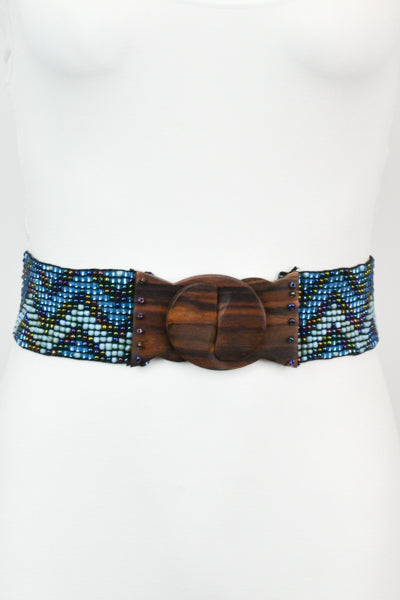 My Chevrona Chevron Print Beaded Belt