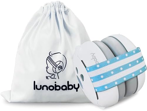 Lunobaby Baby Ear Muff - Noise Canceling Headphone for Infant Hearing Protection - Newborn Earmuff Airplane Travel Essential