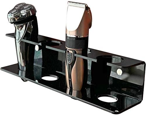 Pearlead Wall Mounted 4-Slot Hair Clipper Holder Shaver Storage Rack Hair Trimmer Holder Beard Trimmer Organizer For Home, Hotel, Salon Decoration