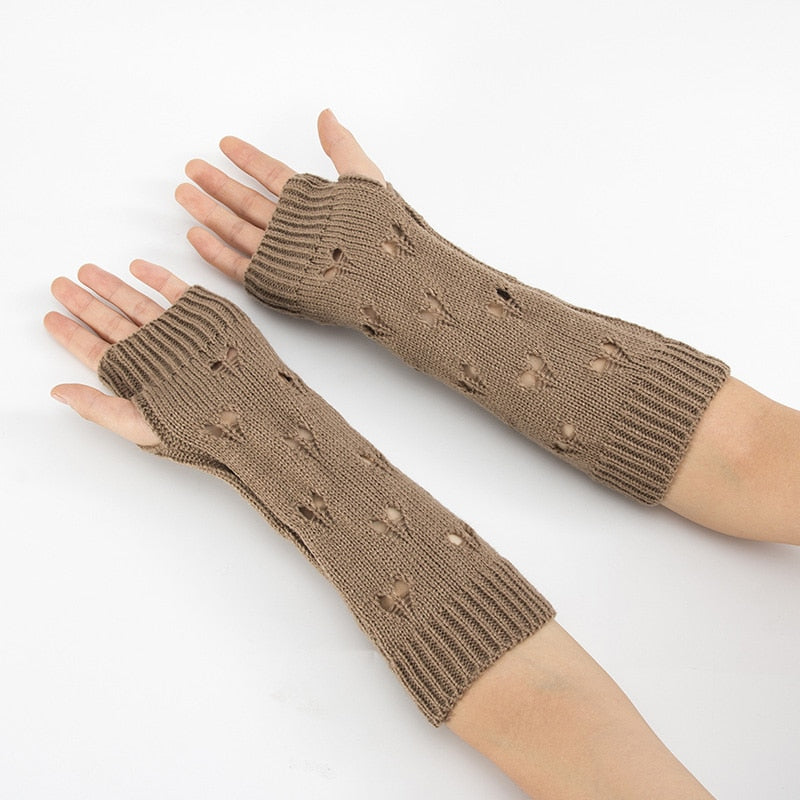 fingerless knit gloves