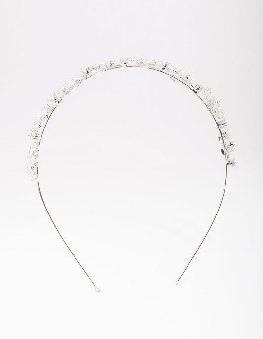 Silver Marquise Round Leaf Headband