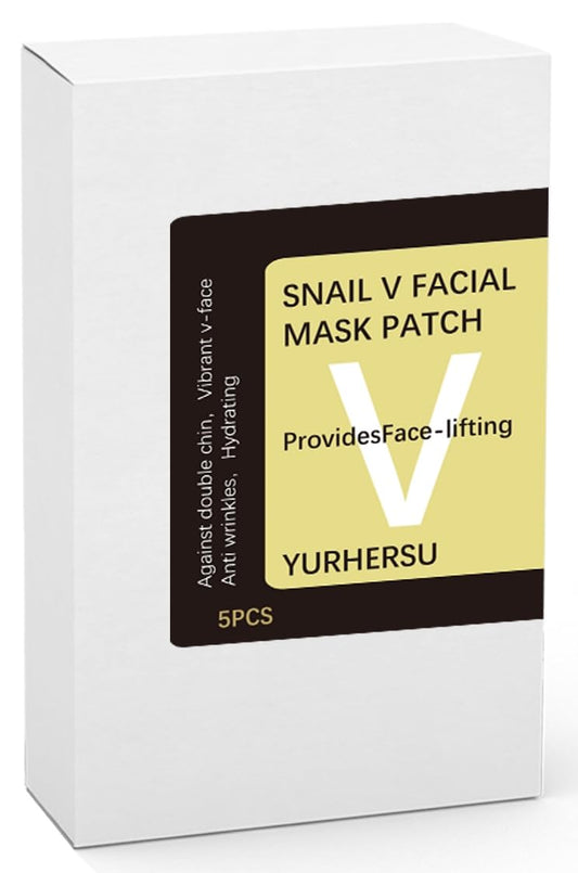Double Chin Reducer V Line Facial Lifting Mask, Slim Face Patch Belt, Contain Collagen Hyaluronic Acid Aloe Vera, for Women Men Neck Slimmer Loose Sagging Skin Firming Tightening Moisturizing, 5 Pcs