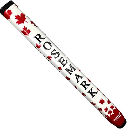Wide-Top White & Red Canadian Leaf Neoprene Putter Grip