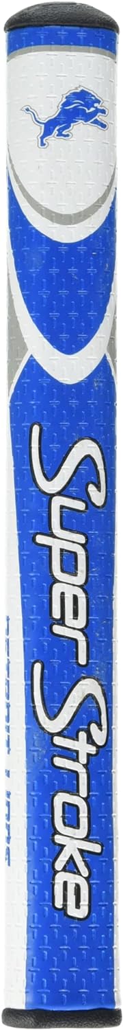 SuperStroke NFL Traxion Tour Putter Grip, Detroit Lions (Standard) | Improves Feedback and Tackiness | Reduces Taper to Minimize Grip Pressure | Polyurethane Outer Layer
