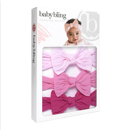 Baby Bling Knot Headband Box Set | Pink, Bubblegum, Hot Pink