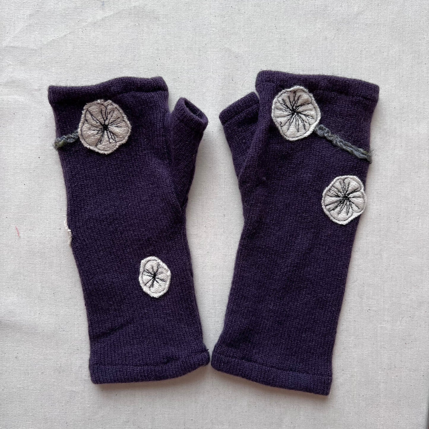 Fingerless Cashmere Gloves "Cherry Blossom"