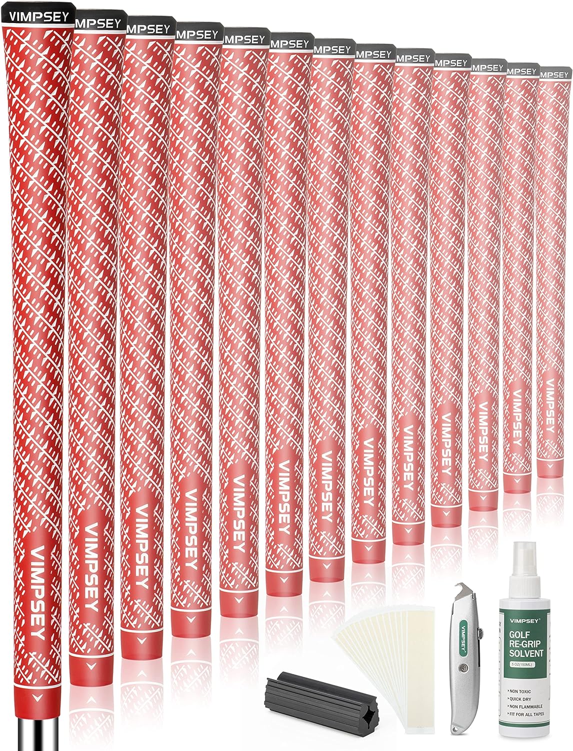 Golf Grips ,13 Grips or 13 Grips with Full Regripping Kits ,Anti-Slip Rubber Golf Club Grips, Standard/Midsize 4 Colors Optional