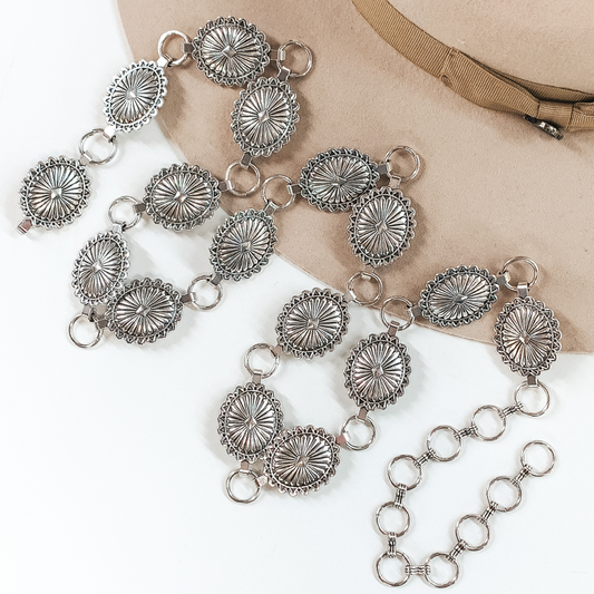 Classic Silver Tone Concho Belt