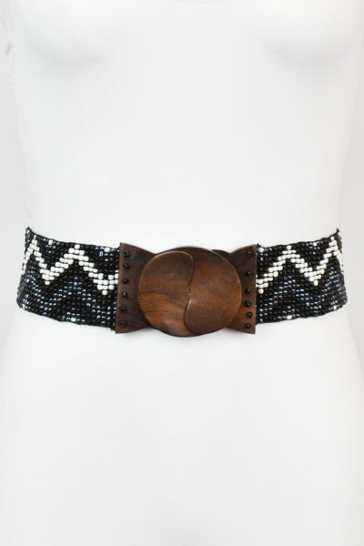 My Chevrona Chevron Print Beaded Belt