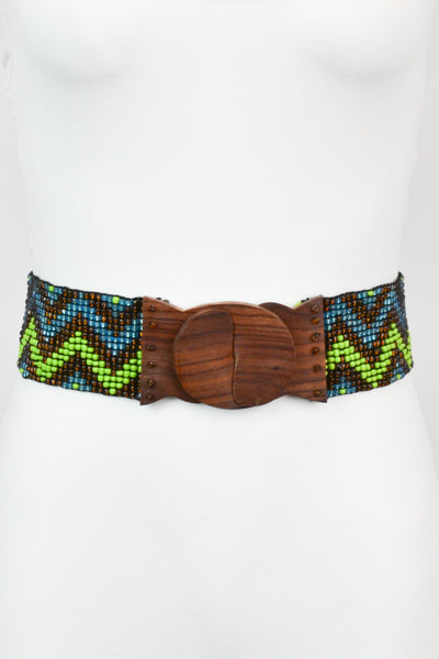 My Chevrona Chevron Print Beaded Belt