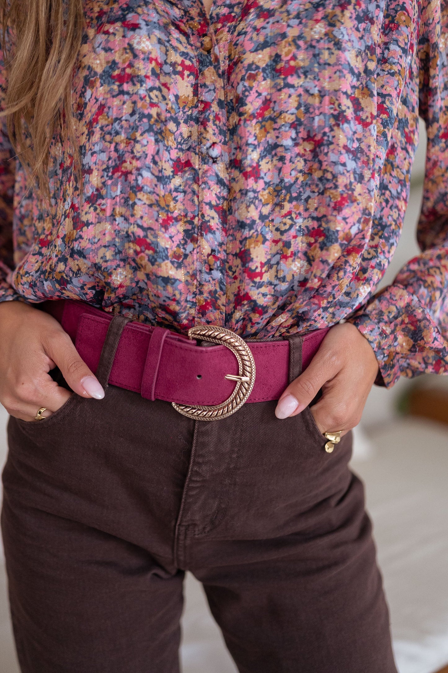 Burgundy Marick Belt