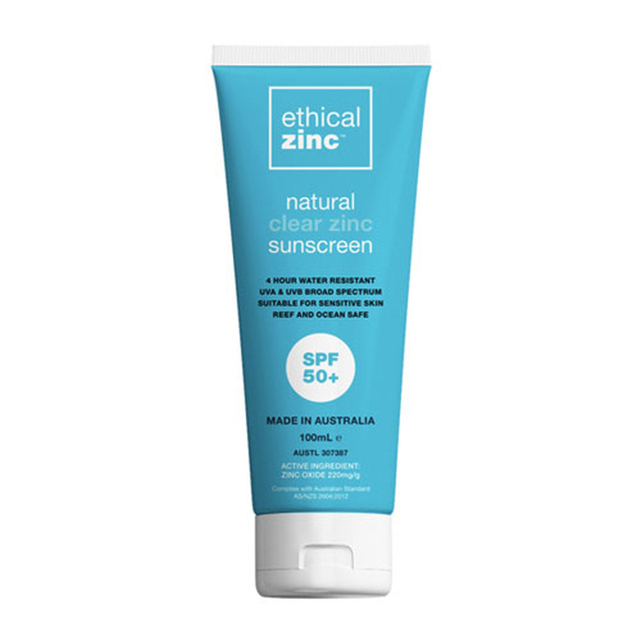 ETHICAL ZINC Natural Clear Zinc Sunscreen SPF 50+ - 100ml