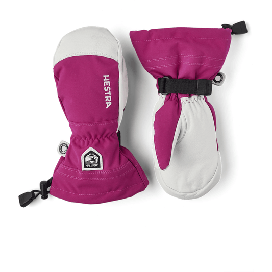 1 Junior Army Leather Heli Ski Mittens  -  3 / Fuchsia