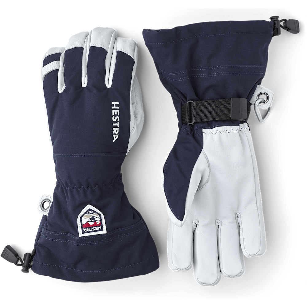 1 Army Leather Heli Ski Gloves  -  5 / Navy