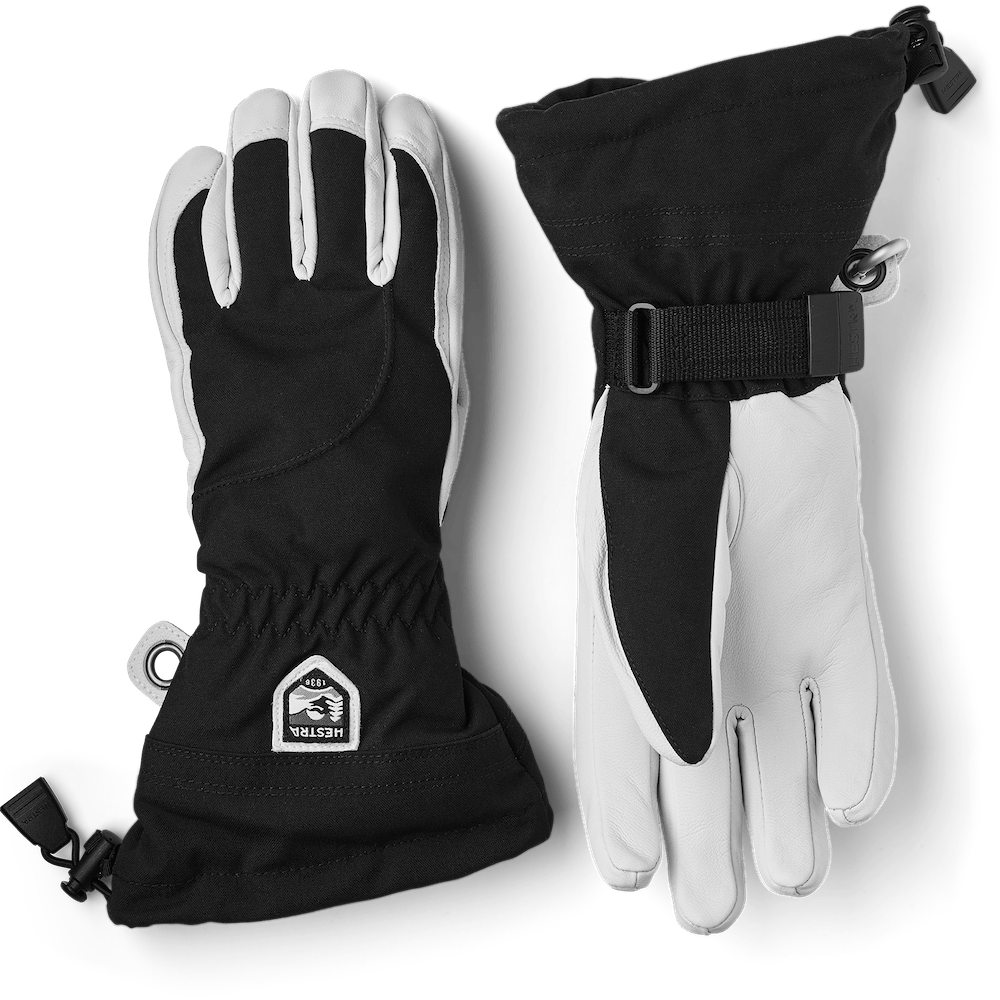 1 Womens Heli Ski Gloves  -  5 / Black/Off White
