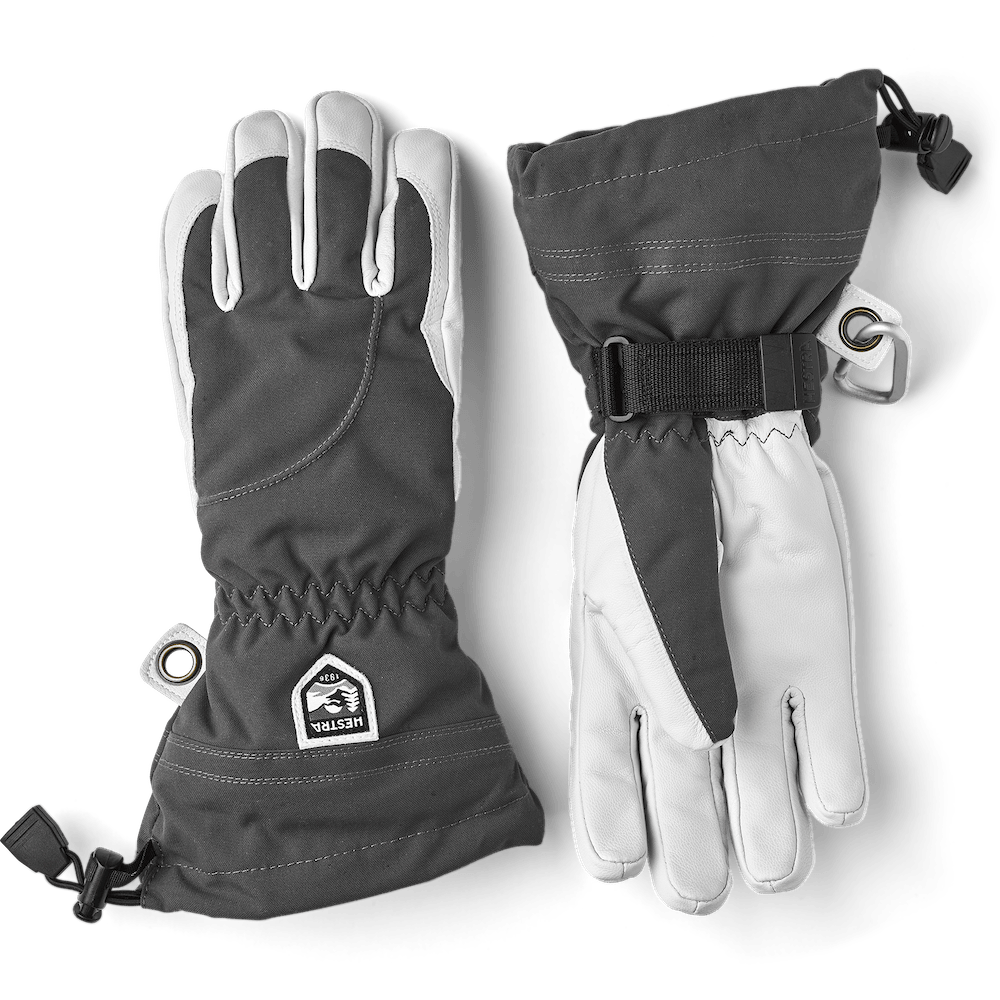1 Womens Heli Ski Gloves  -  5 / Gray/Off White