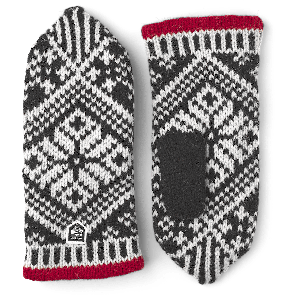 1 Nordic Wool Mittens  -  6 / Black/Off White