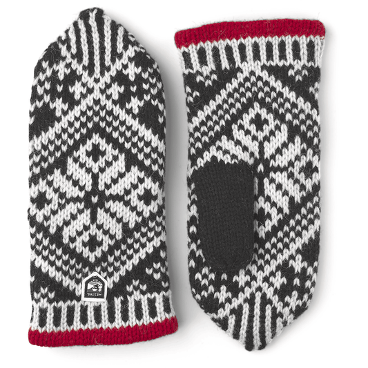 1 Nordic Wool Mittens  -  6 / Black/Off White