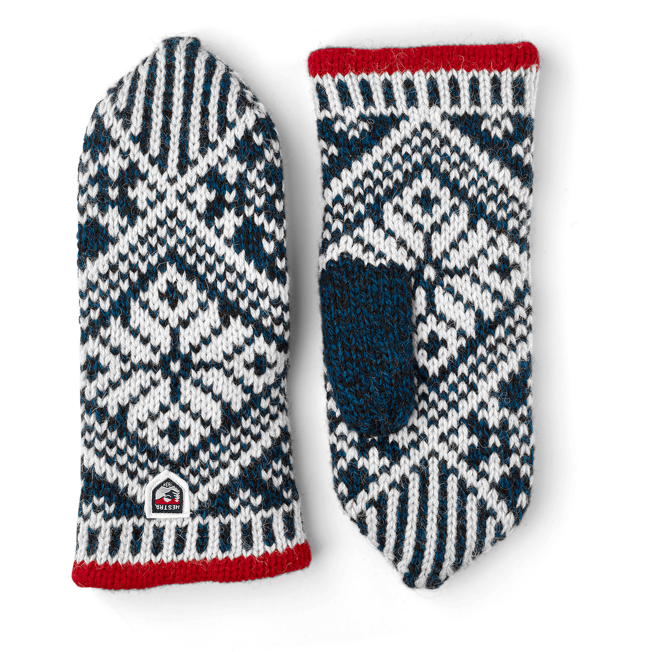 1 Nordic Wool Mittens  -  6 / Blue/Off White