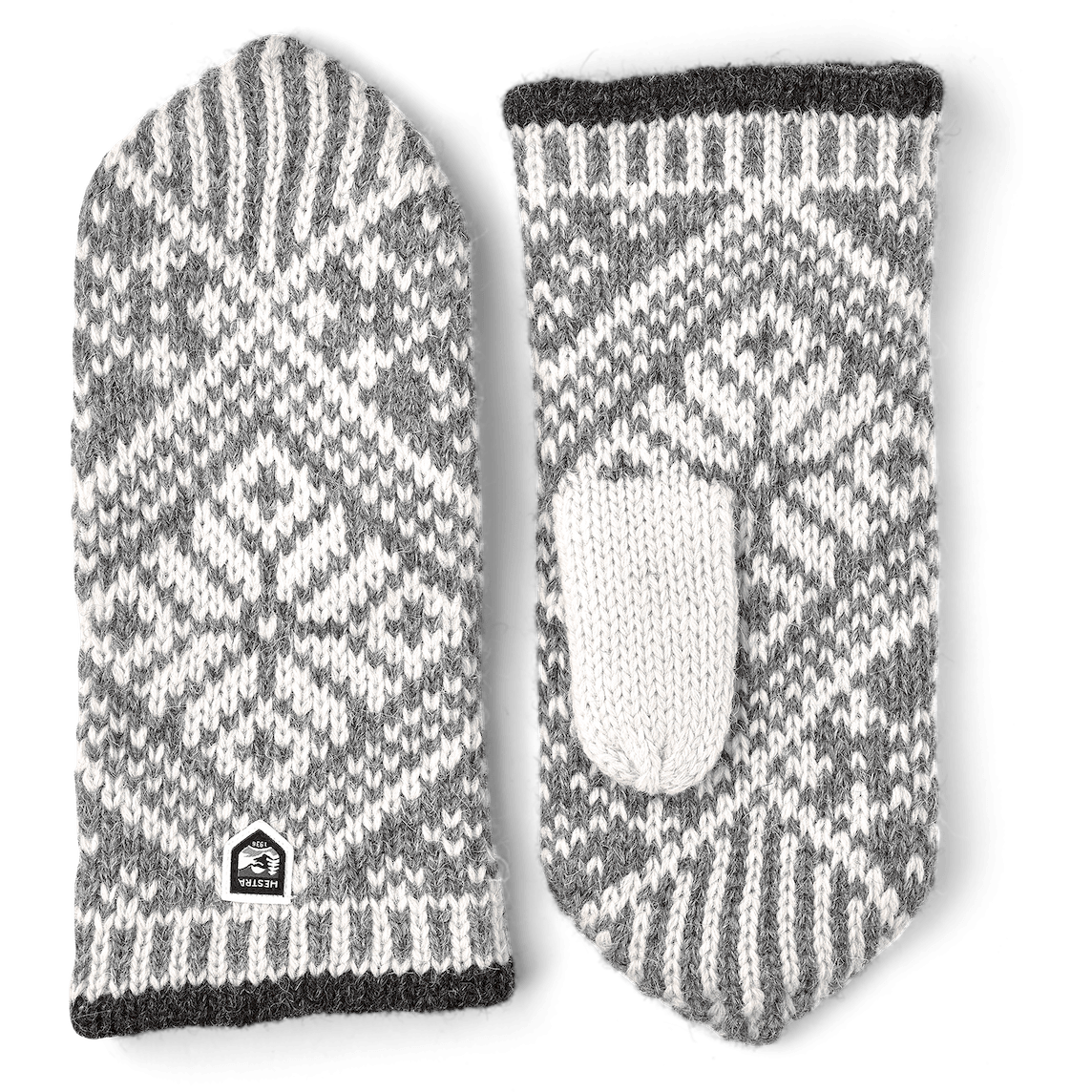 1 Nordic Wool Mittens  -  6 / Gray/Off White