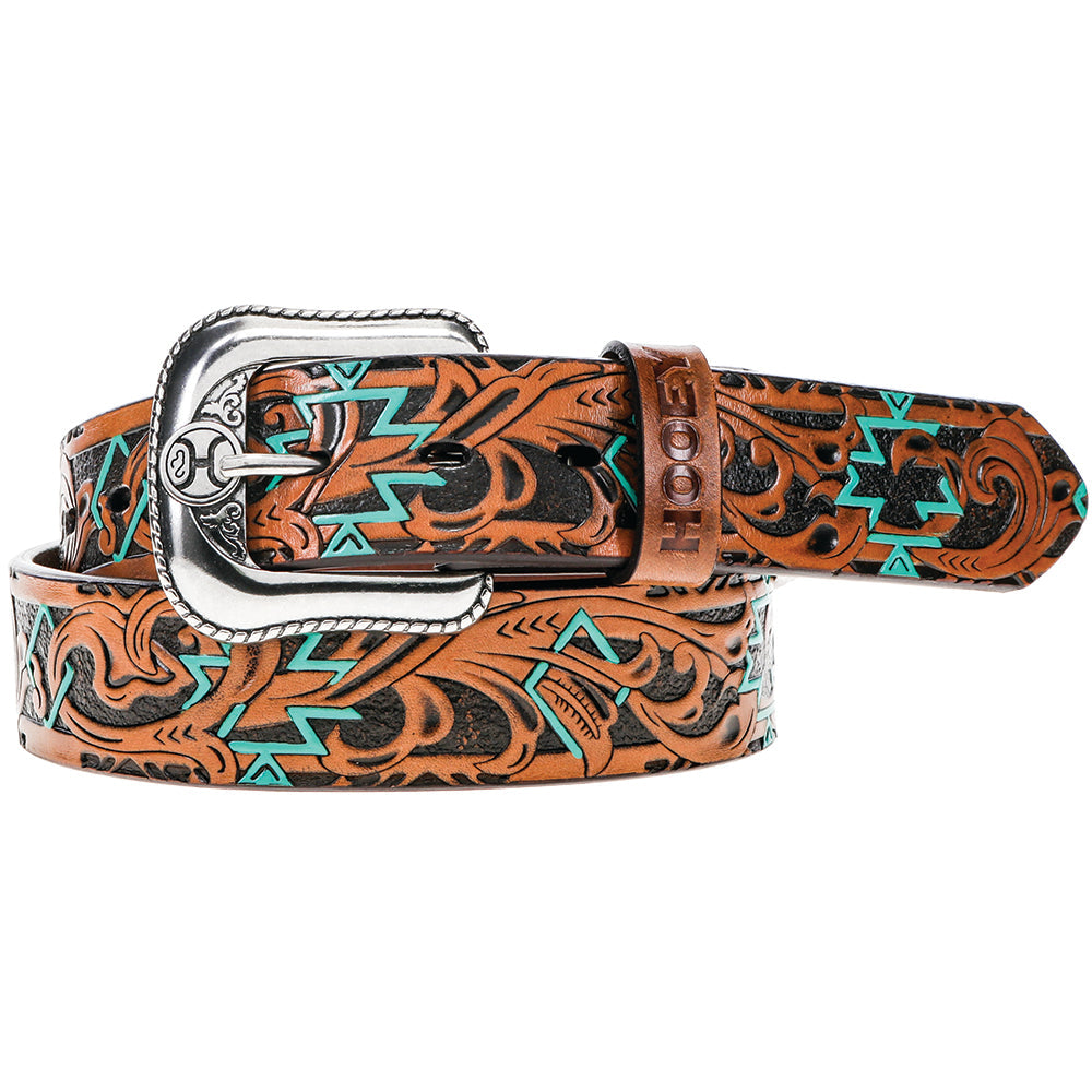 "Sundown" Aztec Filigree Embossed Tan/Rust Belt