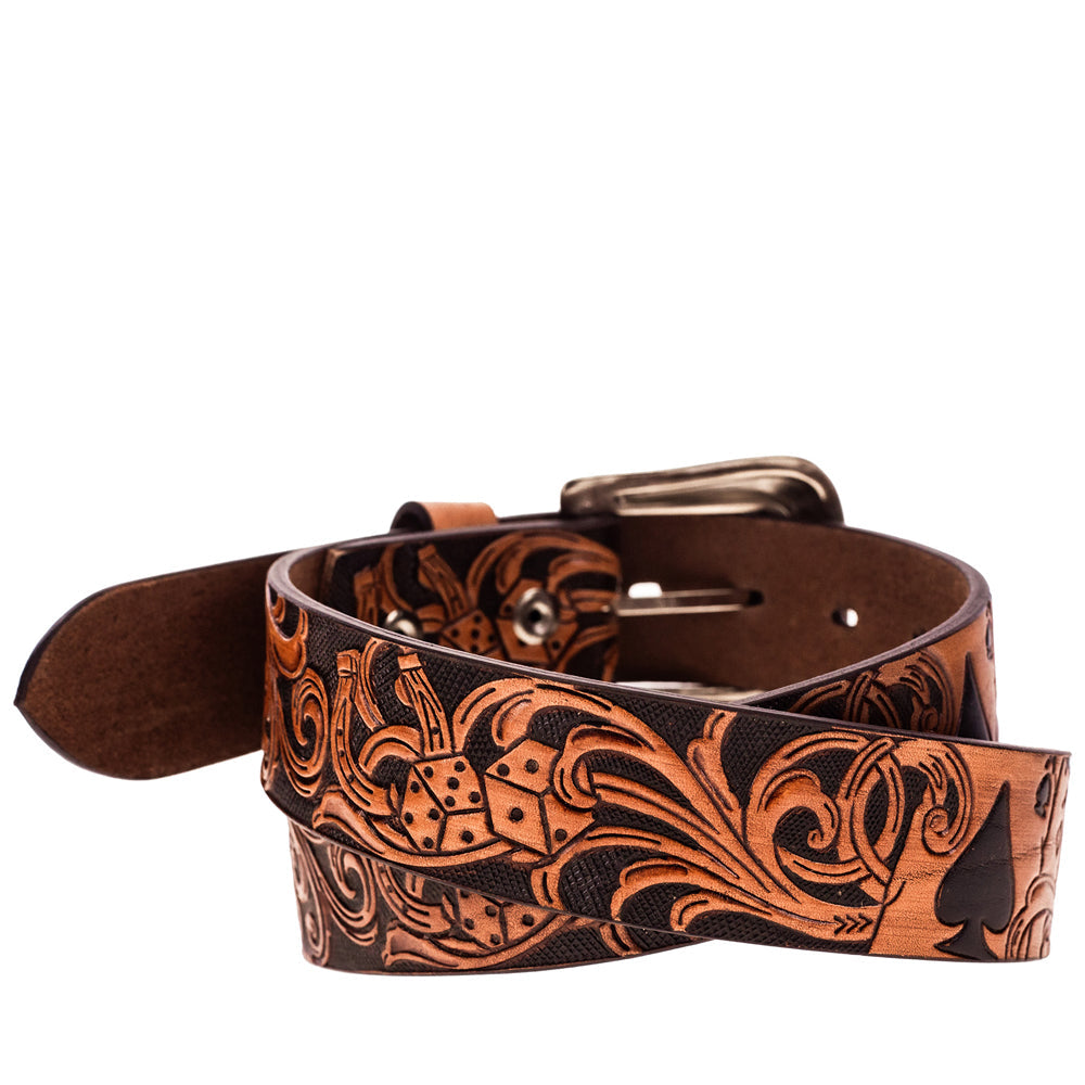 "Gambler" Brown/Black Filigree Belt