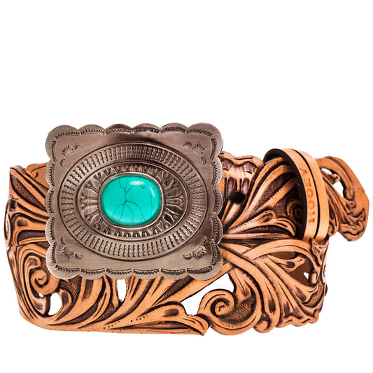 "Rogue" Tan w/Filigree Cutouts Belt