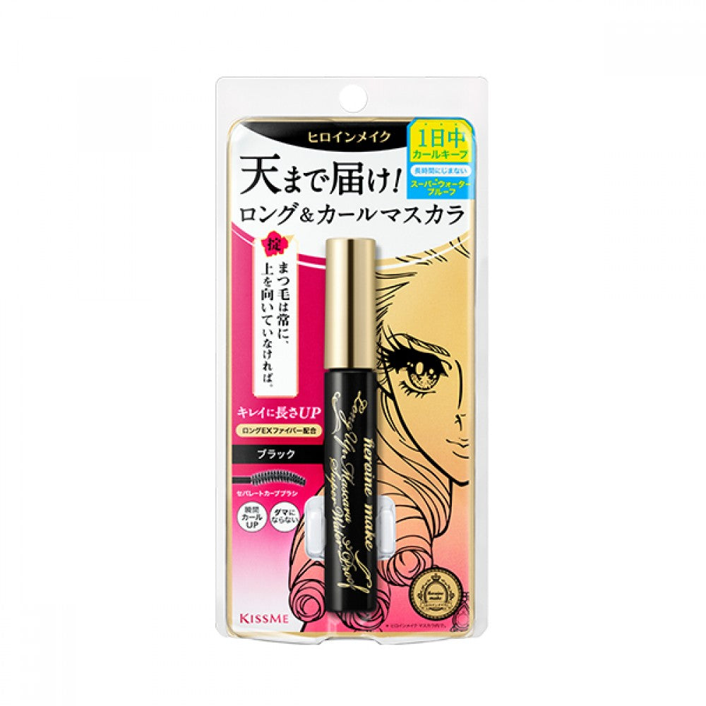 Kiss Me Long & Curl Super Waterproof Black Mascara <br> KISS ME 黑色防水睫毛膏