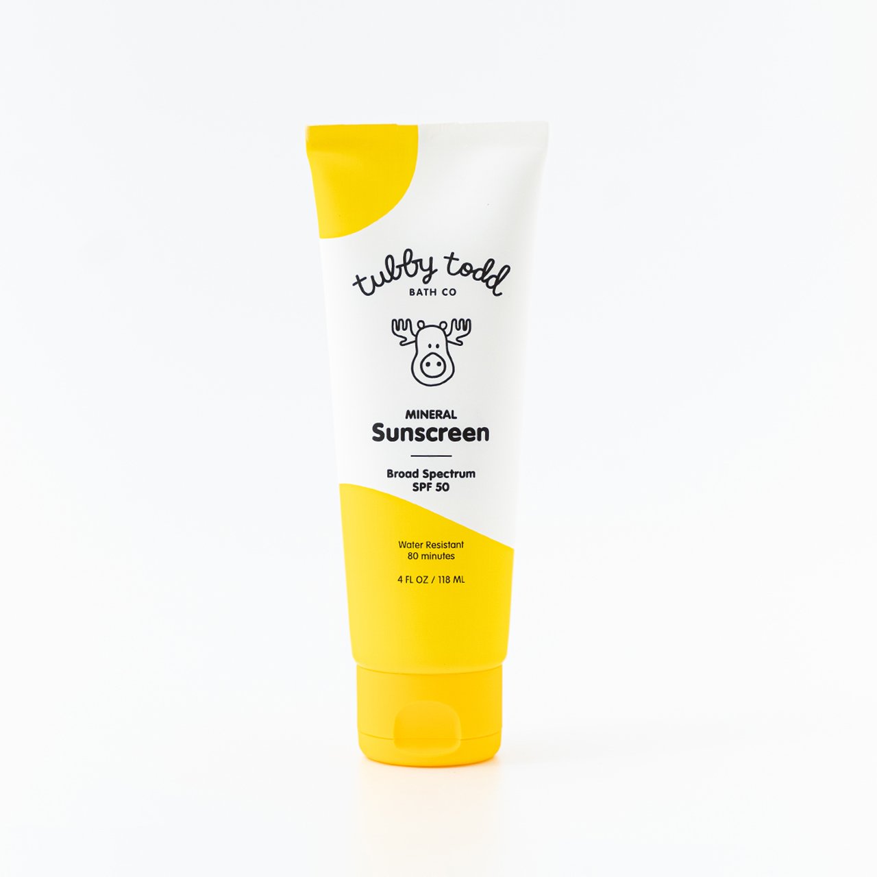 Mineral Sunscreen bottle on white background