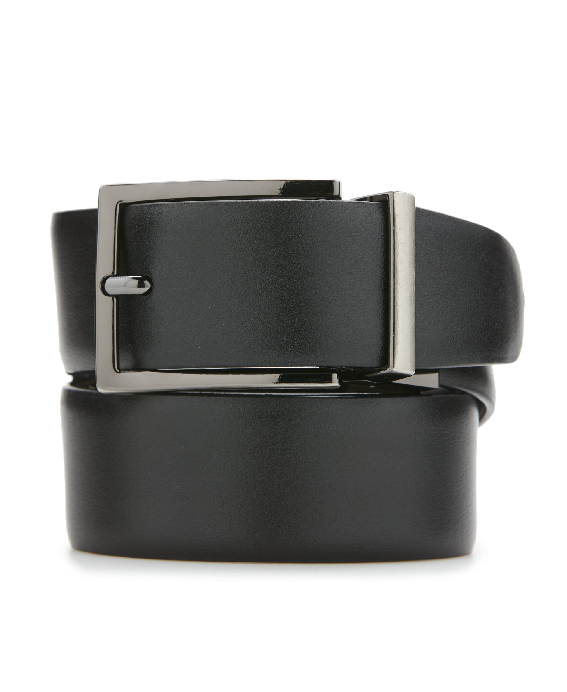 Wavy Black Leather Belt (Blk20)