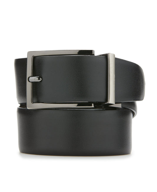 Wavy Black Leather Belt (Blk20)