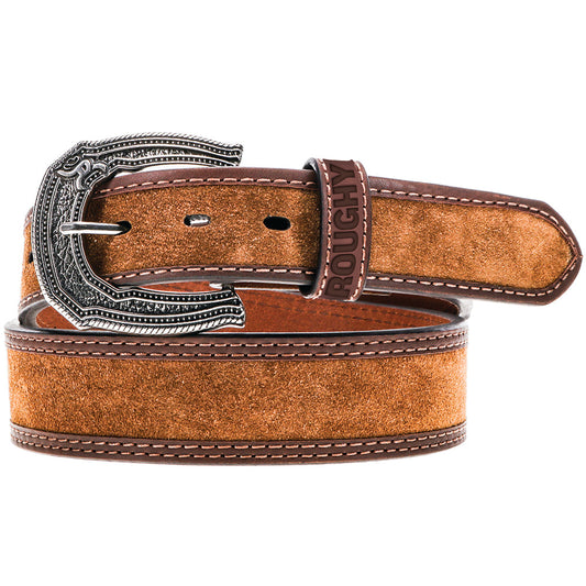 "Boseman" Tan Roughout Leather Roughy Belt