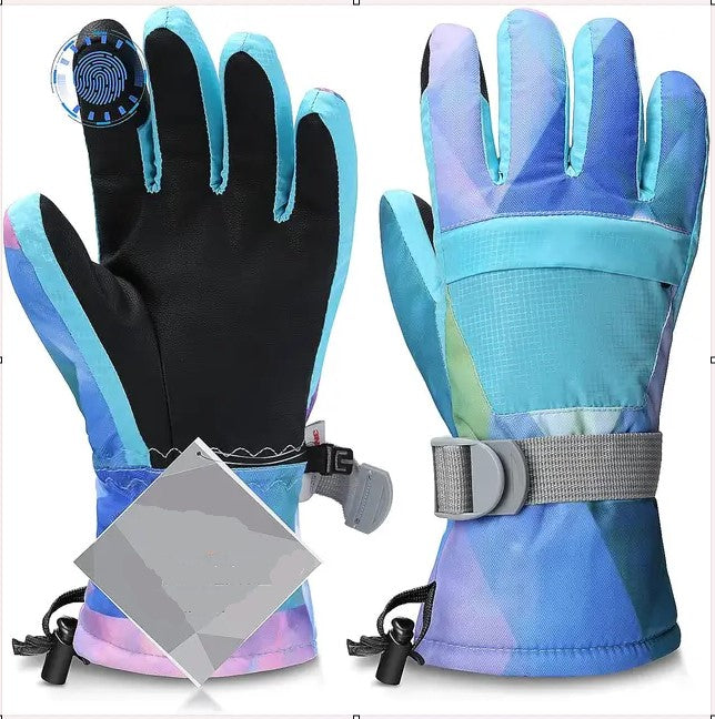 Winter Waterproof Ski Gloves Blue