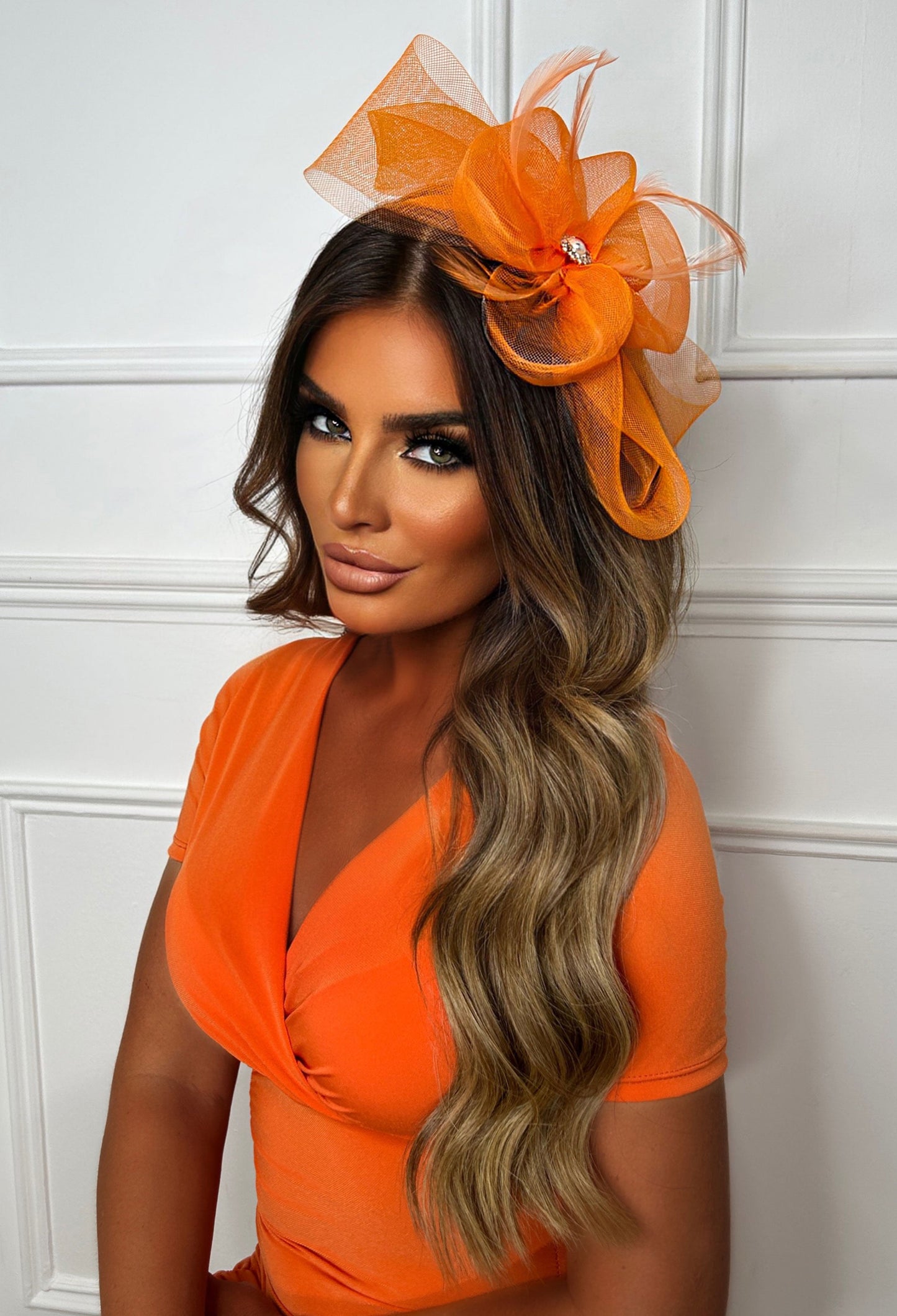 The Best Duo Orange Fascinator